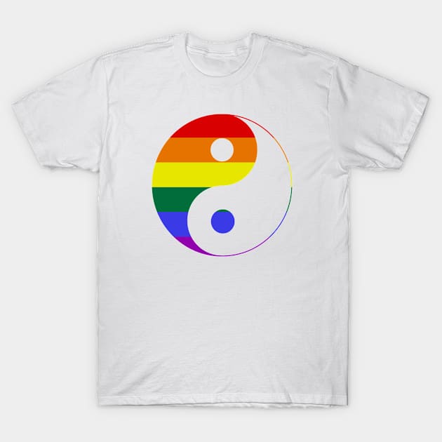 Rainbow Yin and Yang T-Shirt by Shared Reality Shop